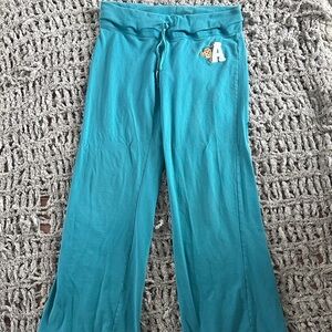 Aeropostale Turquoise flared sweatpants with Letter Patch